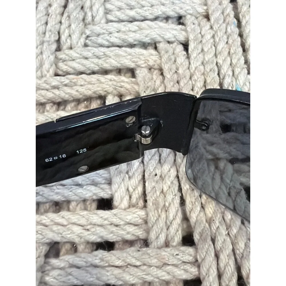 Chanel Crystal CC 4117B Rimless Shield Sunglasses Black One Size Excellent